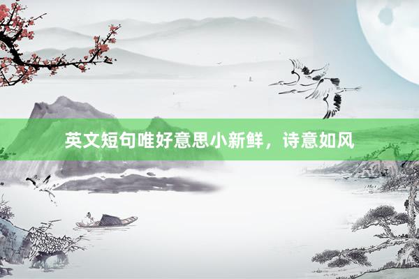 英文短句唯好意思小新鲜，诗意如风